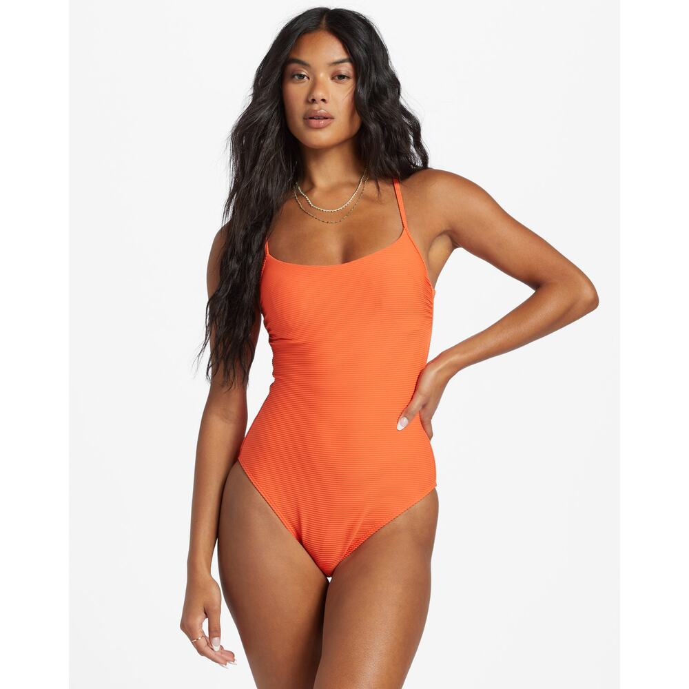 BILLABONG NWT Tanlines Orange High Leg One-Piece Swimsuit - Large